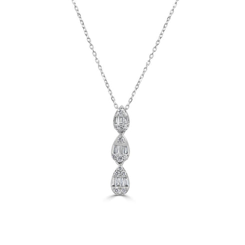 Baguette Diamond Drop Necklace - 1